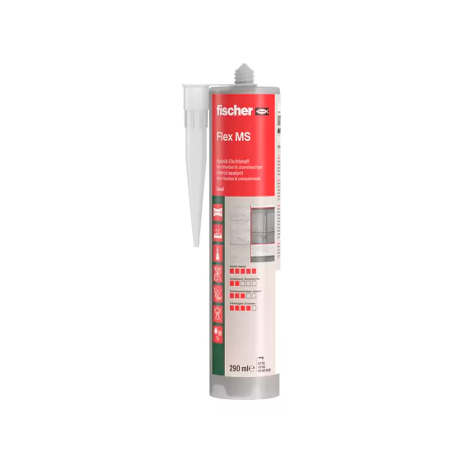 Sellador Adhesivo Híbrido Ms Flex Gris Fischer Cartucho X 290ml