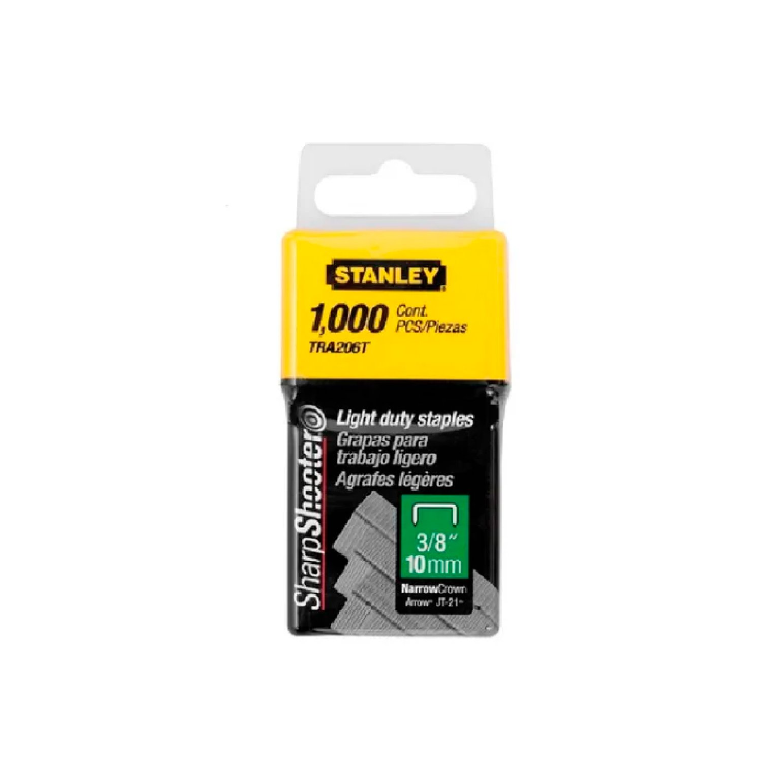 Grapas Stanley Tra206t X 1000 Unid 3/8 (10mm) P/ Uso Ligero