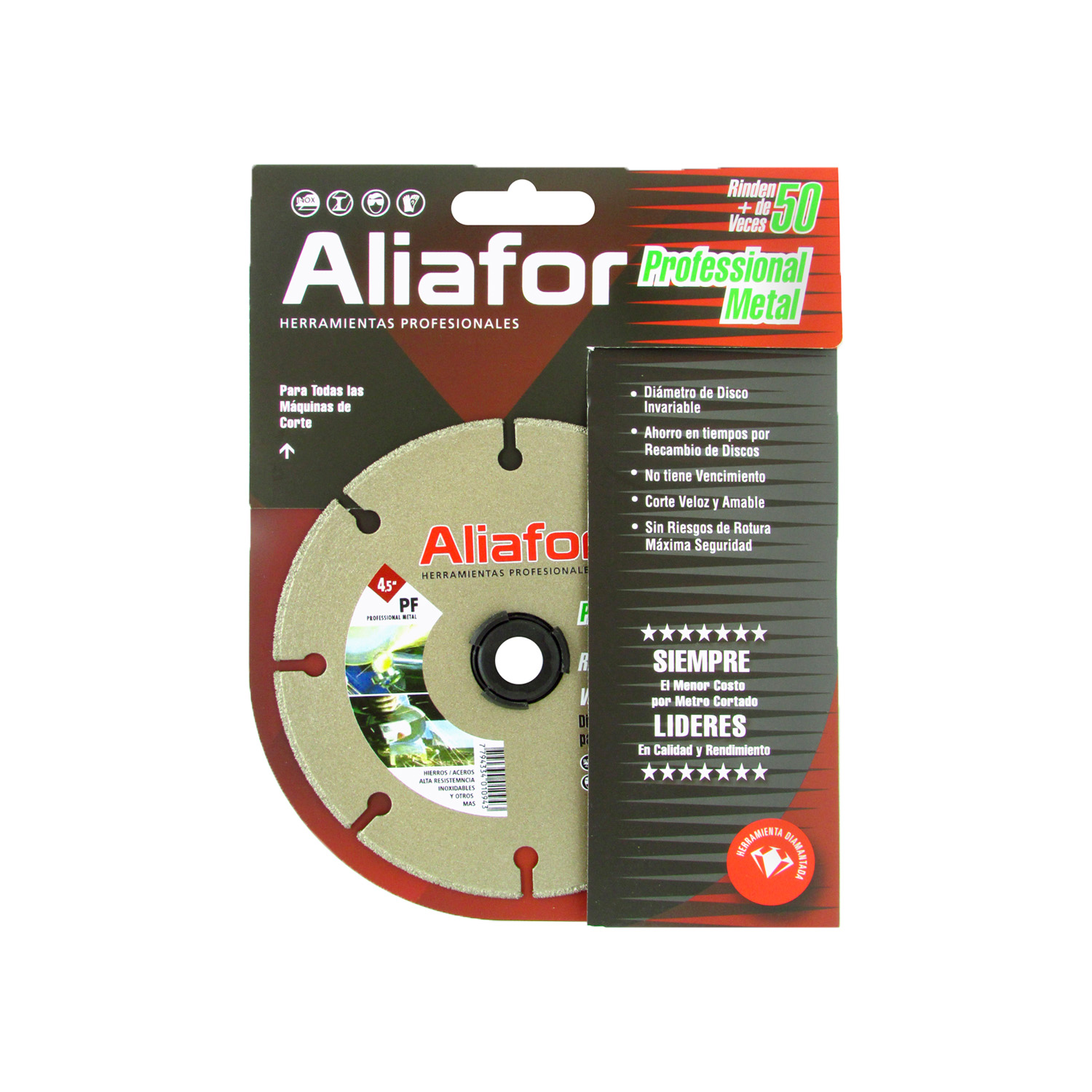 Disco Diamantado P/ Corte Metal 115 Brazing Aliafor