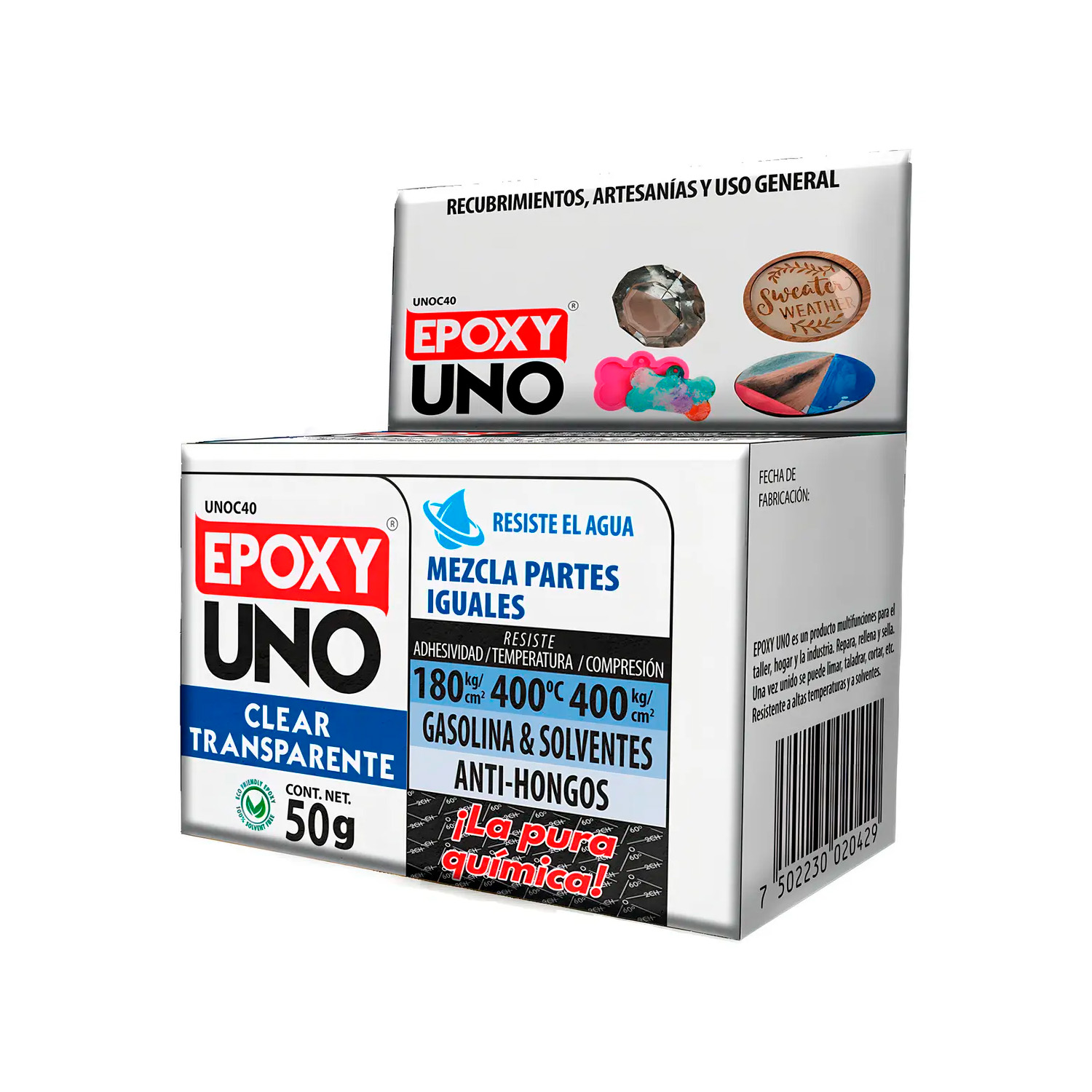 Adhesivo Fusión Epoxy Uno Clear Transp. 2 Componentes 50gr