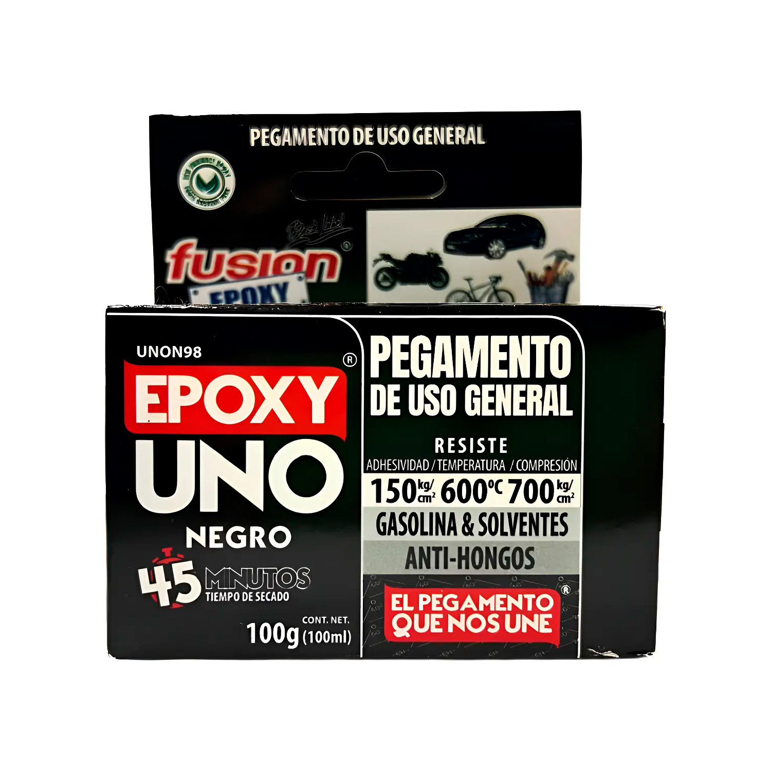 Adhesivo Fusión Epoxy Uno Negro 2 Componentes 100gr